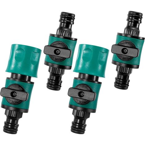 Vanne de Raccordement de Tuyau d'arrosage, Raccord de Valve en Plastique, Valve d'arrêt Rapide pour Contrôle Pratique du Débit d'eau, Raccords de Valve d'arrêt d'eau pour 3/4" (Lot de 4) (1/5)