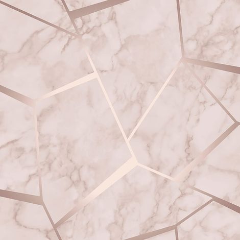 Fractal Marble Wallpaper Granite Cloudy Metallic Rose Gold Luxury Fine Decor (1/4)