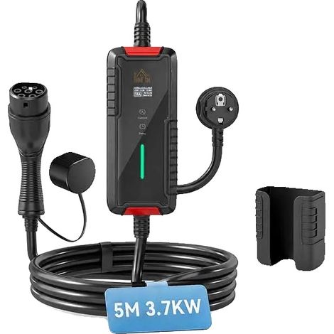 Chargeur de voiture électrique, Minuteur programmable, Écran LCD, noir (1/5)