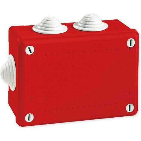 boite de dérivation - a tétines - 120 x 80 x 50 mm - rouge - boite étanche - iboco 05547