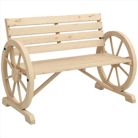 Banc de jardin 3 places en bois de sapin massif style rustique (1/5)