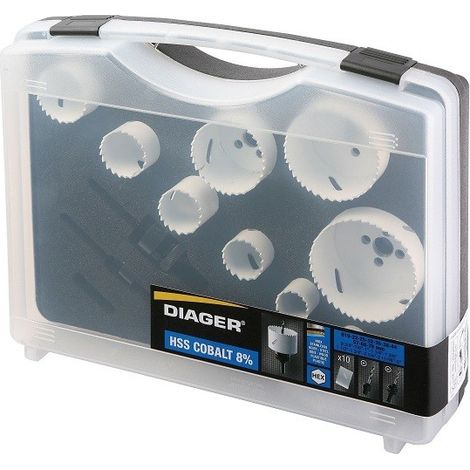 DIAGER Valigetta 10 seghe a tazza al cobalto - Manutenzione speciale - 655C