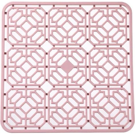 Tappetino drenante in silicone, tappetino per lavello in silicone, cuscinetto isolante termico in silicone per piano cucina, rosa