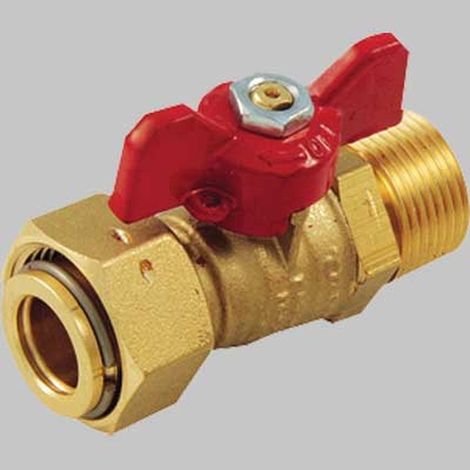 VALVOLA A SFERA DIRITTA MASCHIO CON GIRELLO - 1/2-1/2 F
