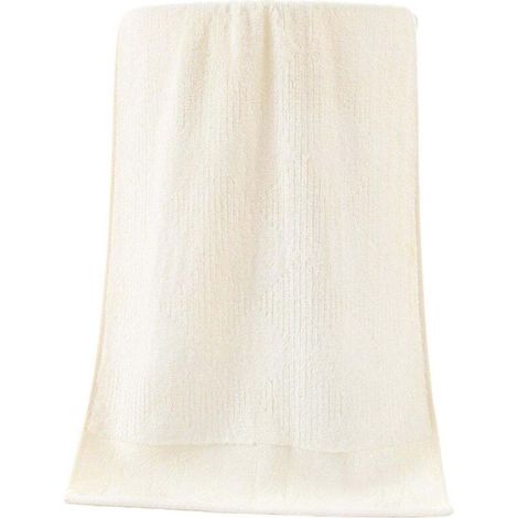 Lot de 2 serviettes de toilette douces et absorbantes, beiges, pour le nettoyage de la salle de bain. (1/5)