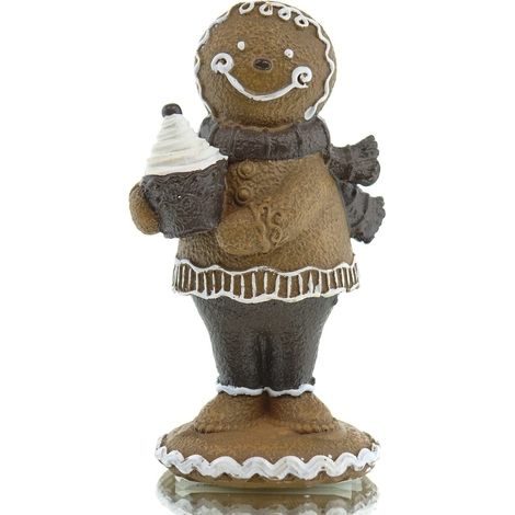 Kaemingk – Décoration de Noël bonhomme en pain d'épices – Brun, polyrésine, 11 cm (1/2)