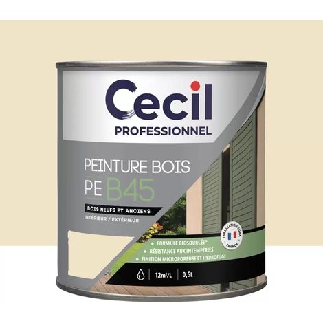 Peinture Bois Acrylique Cécil Professionnel PEB45 Beige calcaire mat 0,5 L (1/2)