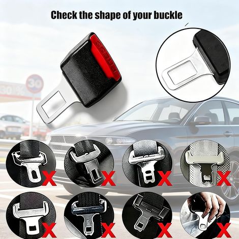 Set di 4 estensioni universali per interni auto, fibbia nera con linguetta in metallo, compatibile con la maggior parte dei modelli di veicoli (1/5)