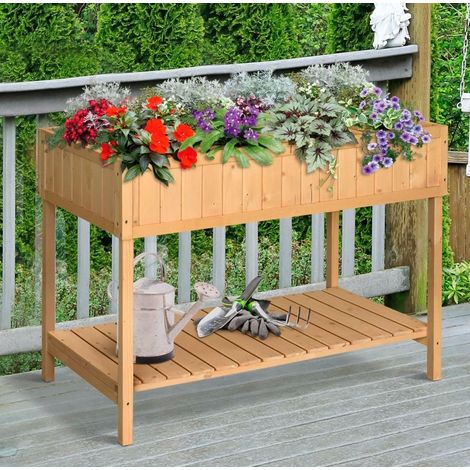 Table jardin surélevée 120x60 cm 8 compartiments HAVRYA (1/4)