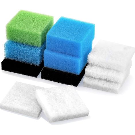 Kit de 11 Mousse Filtre Aquarium pour Bioflow M / 3.0, Ensemble pour Filtre Aquarium Incluant Mousse au Charbon, Mousse Biologique, Mousse Grosse et Fine Densité, Éliminateur de Nitrates (1/5)