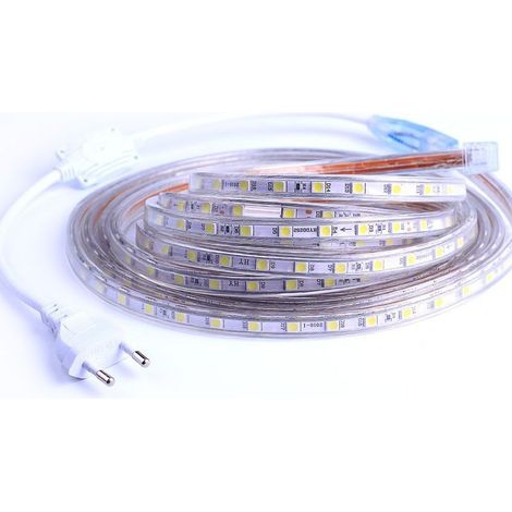 Ruban LED 1m blanc chaud – 5050 SMD 60 LEDs/m – IP65 étanche – 220V pour décoration cuisine et chambre – rétro-éclairage lumineux (1/5)