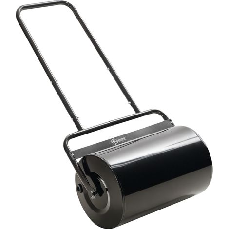 Rouleau gazon 50 cm jardin remplissage sable eau poignée ergonomique 58 x 32,5 x 113 cm noir