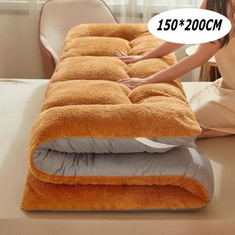 Matelas Pliable Enroulable, Matelas futon, Épaissir Le Tapis De Sol en Tatami, Matelas de Couchage pour dortoir, Cafe,150x200cm (1/4)