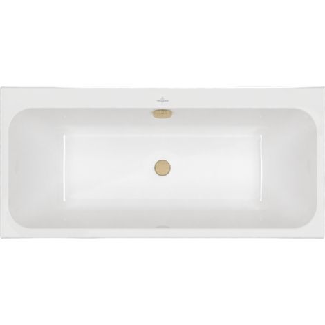 Baignoire droite 150 x 70 VILLEROY & BOCH Architectura + Vidage de baignoire WIRQUIN doré
