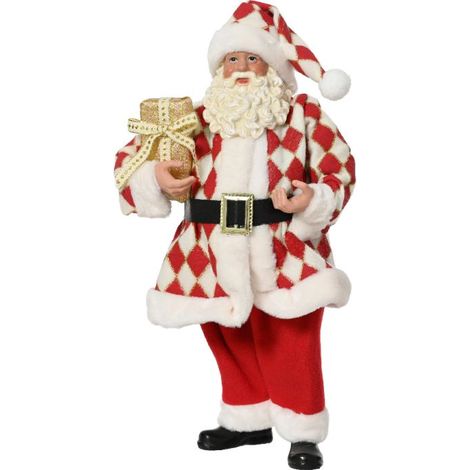 BABBO NATALE DECORATIVO CON PACCO ORO KAEMINGK 24X14X38 CM