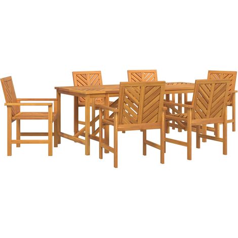 Maison Exclusive - Garten Essgruppe 7 pcs Braun Massivholz Akazie