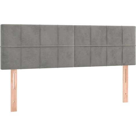Testiera letto accessorio camera da letto mobili LED 144 x 5 x 78/88 cm tessuto in velluto grigio chiaro TDL0201395