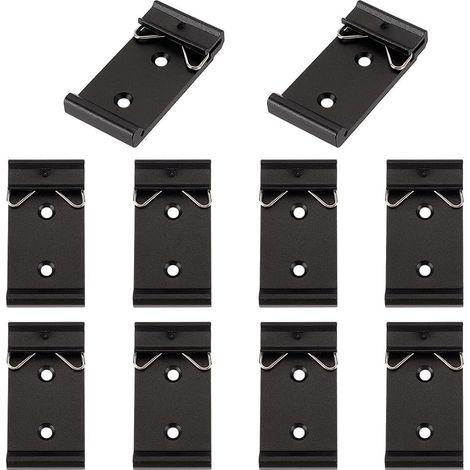 Lot de 10 clips de fixation universels pour rail DIN avec supports de montage sur rail DIN de 3,5 cm de large, supports de montage pour montage sur relais (1/5)