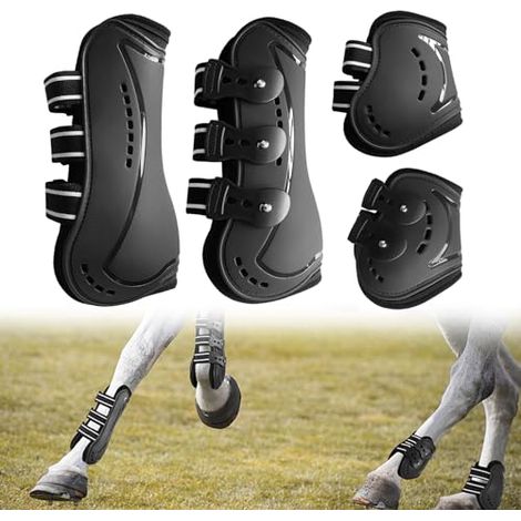 GuêTres De Tendon De Cheval, Lot de 4 Guêtres Chevaux,Tendons de Sport équestre,De GuêTres De Cheval En NéOprèNe Pu,Equitation Cheval Equipement,Bottes de Saut pour Cheval,Poney et Jambe Avant,L