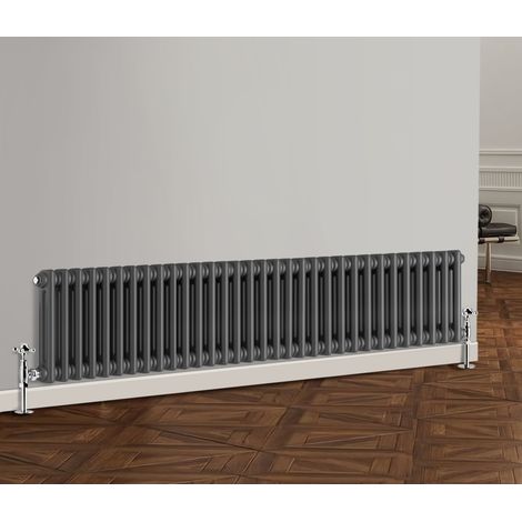 Traditional Radiator Cast Iron Style Radiator 2 Column Anthracite 300 x 1460mm