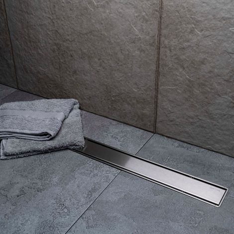 Canalina di scarico acqua piastrellabile in acciaio inox 55 cm grigia DN50 - Compact  BuyBath