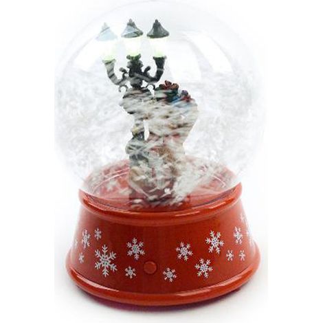 Palla di neve in plastica con luci e neve con musica decorazione natalizia -Stile 2