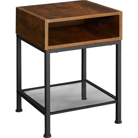 Table d'appoint 40,5 x 52,5 cm en panneau aggloméré bois foncé (1/5)