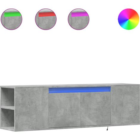 Maison Exclusive - TV-Wandschrank mit LED-Beleuchtung Betongrau 1