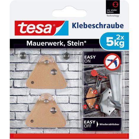 Tesa Tre Angoli Di Fissaggio Vite Per Muro Lavoro E Pietra, 5 Kg, 2 Pcs, 77904-00000-00
