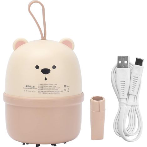 Aspirateur, Mini Collecteur de Poussière de Bureau Charge USB Clavier de Bureau Aspirateur(Couleur crème) (1/5)