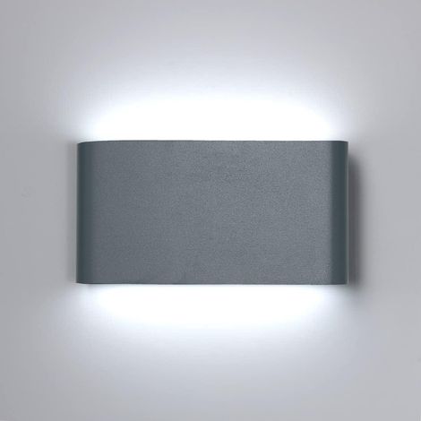 LED Applique Murale Extérieure Étanche Appliques Murales Porche Jardin Couloir Intérieure 12W Aluminium Gris (1/5)
