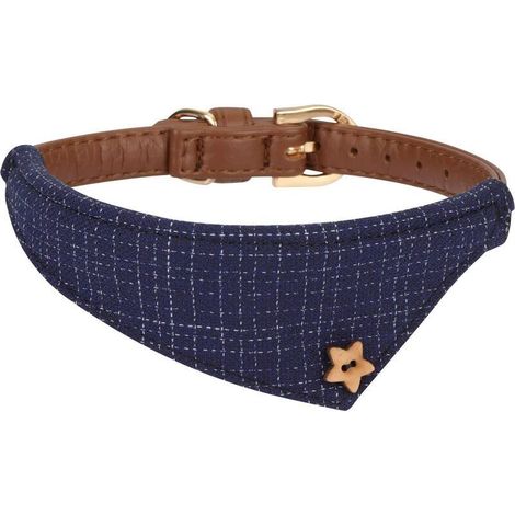 Collier de Chien en Cuir Style Bandana, Écharpe à Tissu écossais Mignonne pour Chat, Chaton, Chiot et Petit Animaux de Compagnie avec Boucle Ajustable