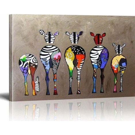 Colorful Zebra Street Art Canvas Print 40x50cm – HD Print on Canvas – Modern Wall Decor – Gift for Art Lovers (1/5)