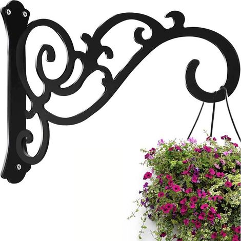 Crochets de Suspension Muraux, supports de panier à suspendre pour extérieur, Supports de Panier à Suspendre Metal Crochet Support de Suspension de Plante, crochet mural pour support de pot de (1/5)