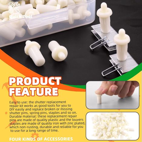 Kit d'installation en plastique épais de 85 pièces pour épingles élastiques de rideaux + clous de fixation - tout-en-un, robuste et durable.