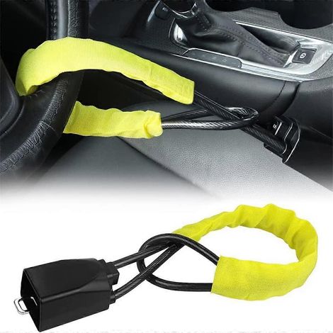 Antivol universel pour volant, ceinture de sécurité et autres véhicules, avec 2 clés, compatible voitures, SUV et fourgonnettes. (1/5)