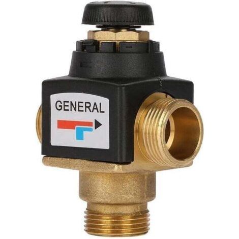 Mitigeur thermostatique pour chauffe-eau solaire en laiton ¨¤ filetage male 3 voies DN20, mitigeur thermostatique, (1/5)
