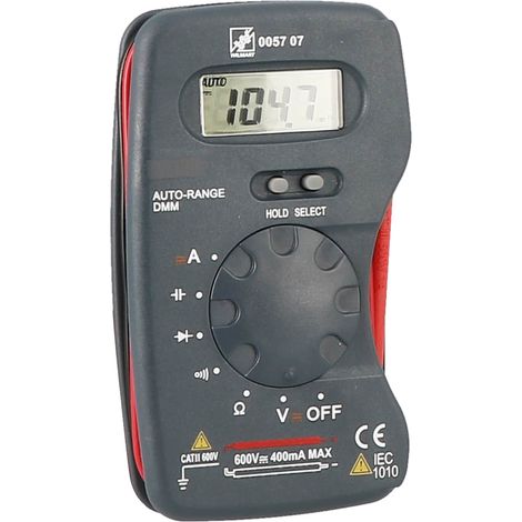 Multimètre de Poche Auto-Range – Tension DC/AC 600V – Courant DC/AC – Capacimètre  Réf. 005707 - WILMART