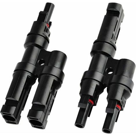 Pair Connecteur de dérivation MC4 pour panneaux solaires - Connecteur T/Y pour distribution de câbles