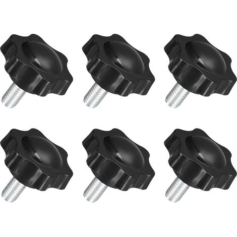 6Pcs Boutons Étoile M8 x 16mm, Bouton de Serrage Hexagonal en Plastique à Visser à la Main pour le Remplacement de la Base de Parasol (1/5)