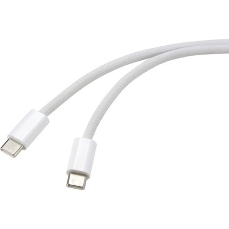 Renkforce USB-Kabel   USB-C® Stecker, USB-C® Stecker 1.00 m Weiß verdrillte Paare RF-6056882