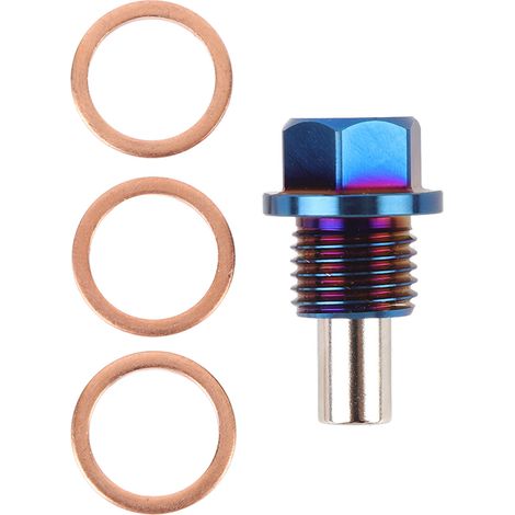 Ortviai Bouchon de Vidange Magnétique en Alliage de Titane M14x1.5 avec 3 Jointures – pour Voiture (1/5)