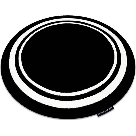 Carpet HAMPTON Border circle frame black black round 120 cm