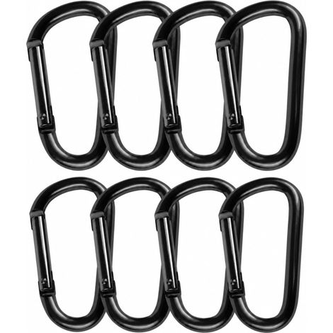 mousquetons en aluum, mousquetons en aluum en forme de porte-clés léger avec fermeture à ressort, accessoire pour le camping, la randonnée, les voyages, les sacs à dos et l'usage quotidien. (1/5)