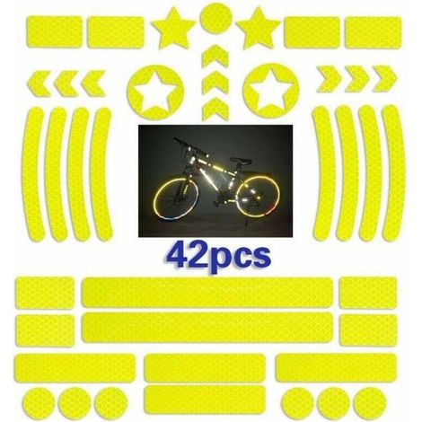 42 Stück reflektierende Aufkleber für Fahrradhelme