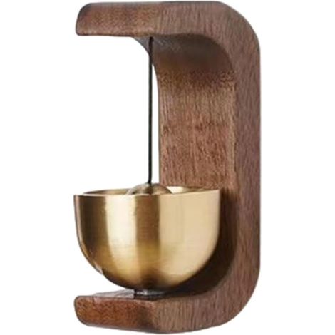 Petite sonnette magnétique – Carillon de porte en bois Petit carillon de porte léger en laiton pour décoration intérieure Cloche de porte décorative rustique en fer pour réfrigérateur, maison (1/5)