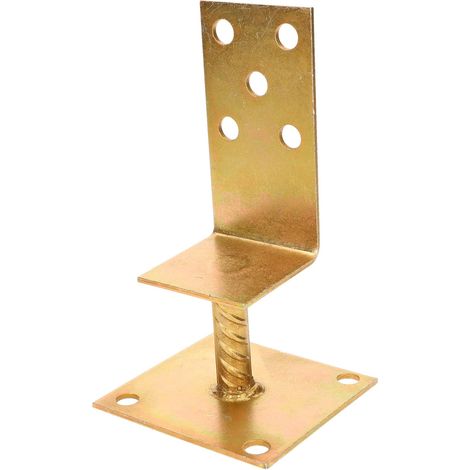 KOTARBAU Support de poteau en L - 110 x 60 mm - Largeur réglable à visser - Jaune (1/5)