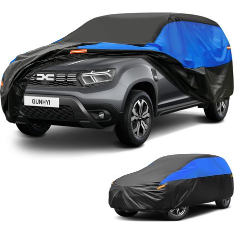 Housse Voiture Imperméable Respirante, Bâche pour Renault Duster Dacia Duster (2011-2025), Bleu Noir Bâche de Voiture complète pour la Pluie Soleil poussière Protection et Doublure.,Convient pour Rena (1/5)
