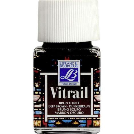 Peinture verre Lefranc & Bourgeois Vitrail Brun foncé N°102 (1/2)