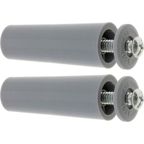 2x Butée d'arrêt de lame finale de volet roulant cône Ø22mm longueur 60mm en PVC avec rondelle et vis Store Fenêtre Enroulement Déroulement Coffre Universel, gris (1/3)